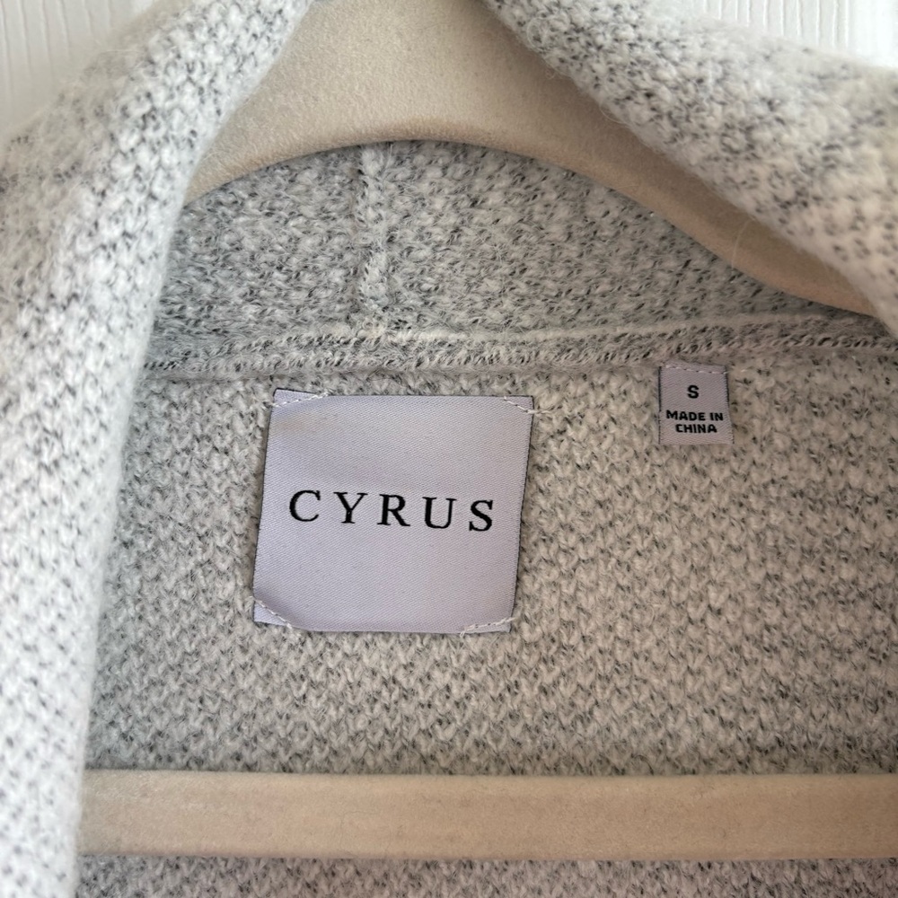 Cyrus Plaid Coatigan Cardigan White‎ Gray Long Teacher Career Office Pocket S - Picture 5 of 9